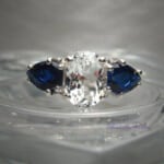 cincin wanita silver safir biru dan putih